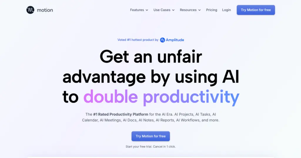 Motion for personal project management tools.
